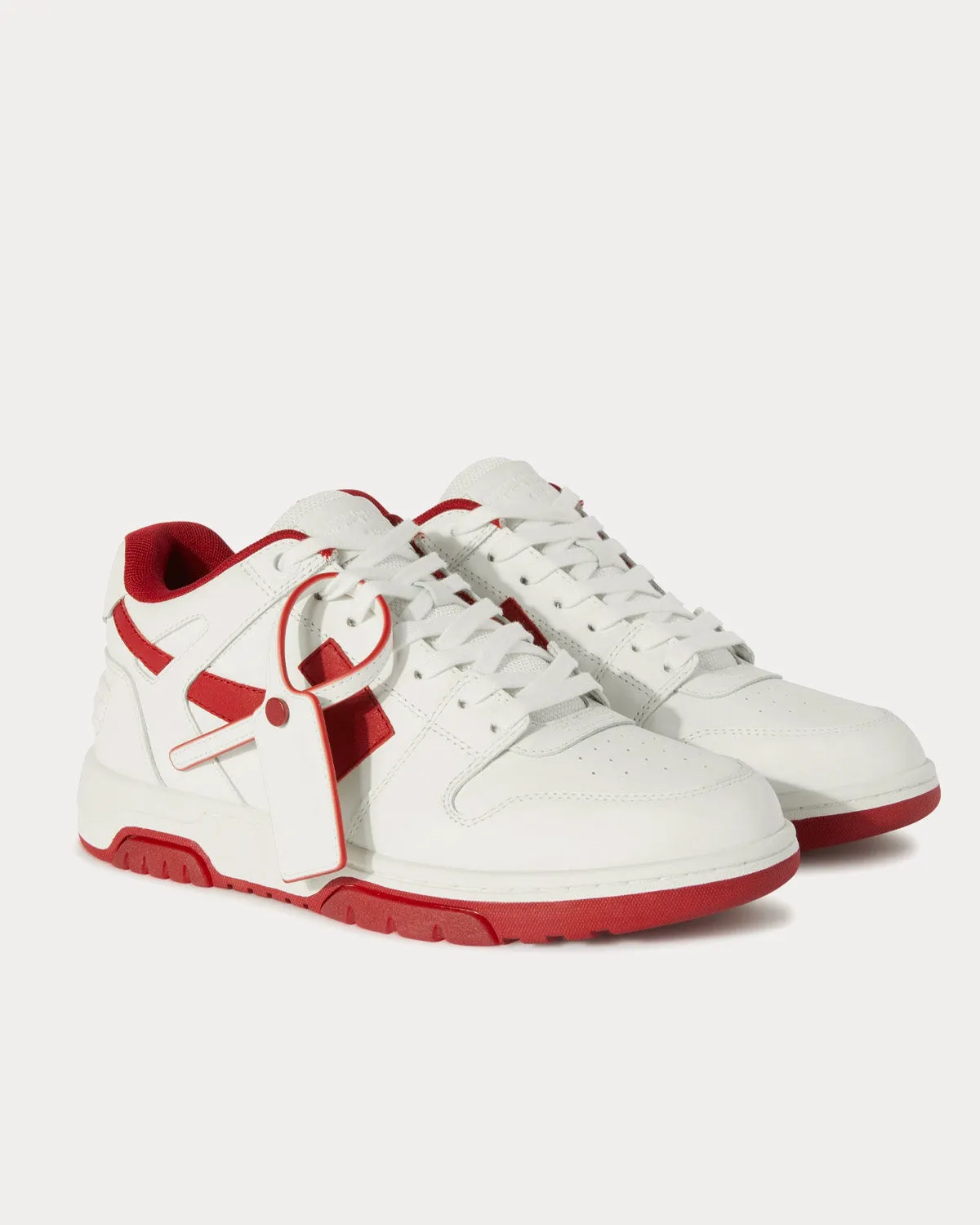 Out Of Office Calf Leather White / Burgundy Low Top Sneakers