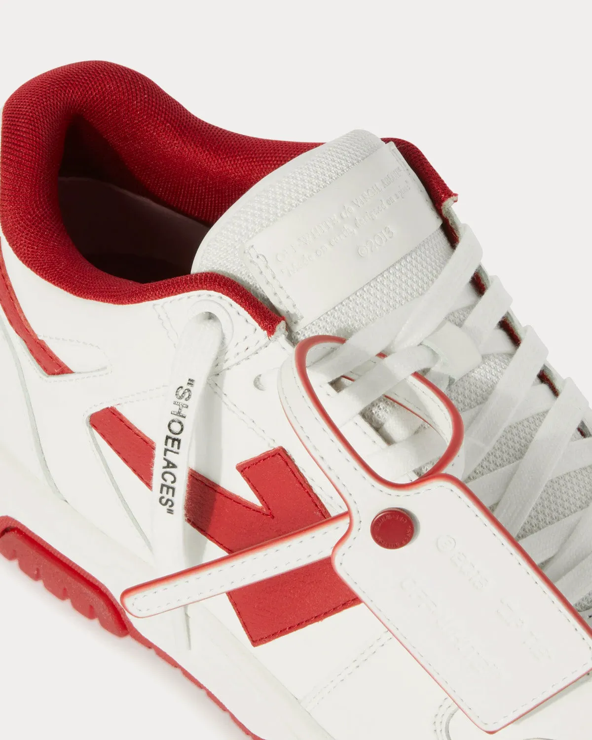 Out Of Office Calf Leather White / Burgundy Low Top Sneakers