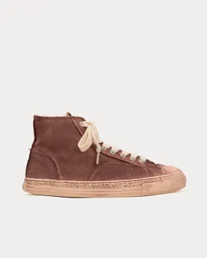 Past Sole Overdyed Canvas Bordeaux High Top Sneakers