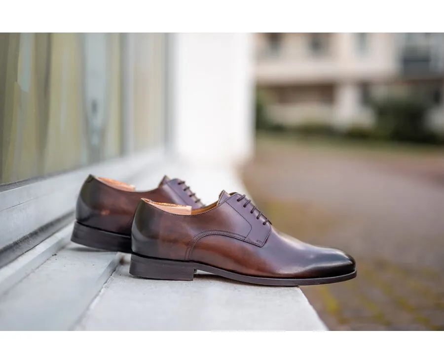 Patina Chocolate Derby Shoes - PENFORD