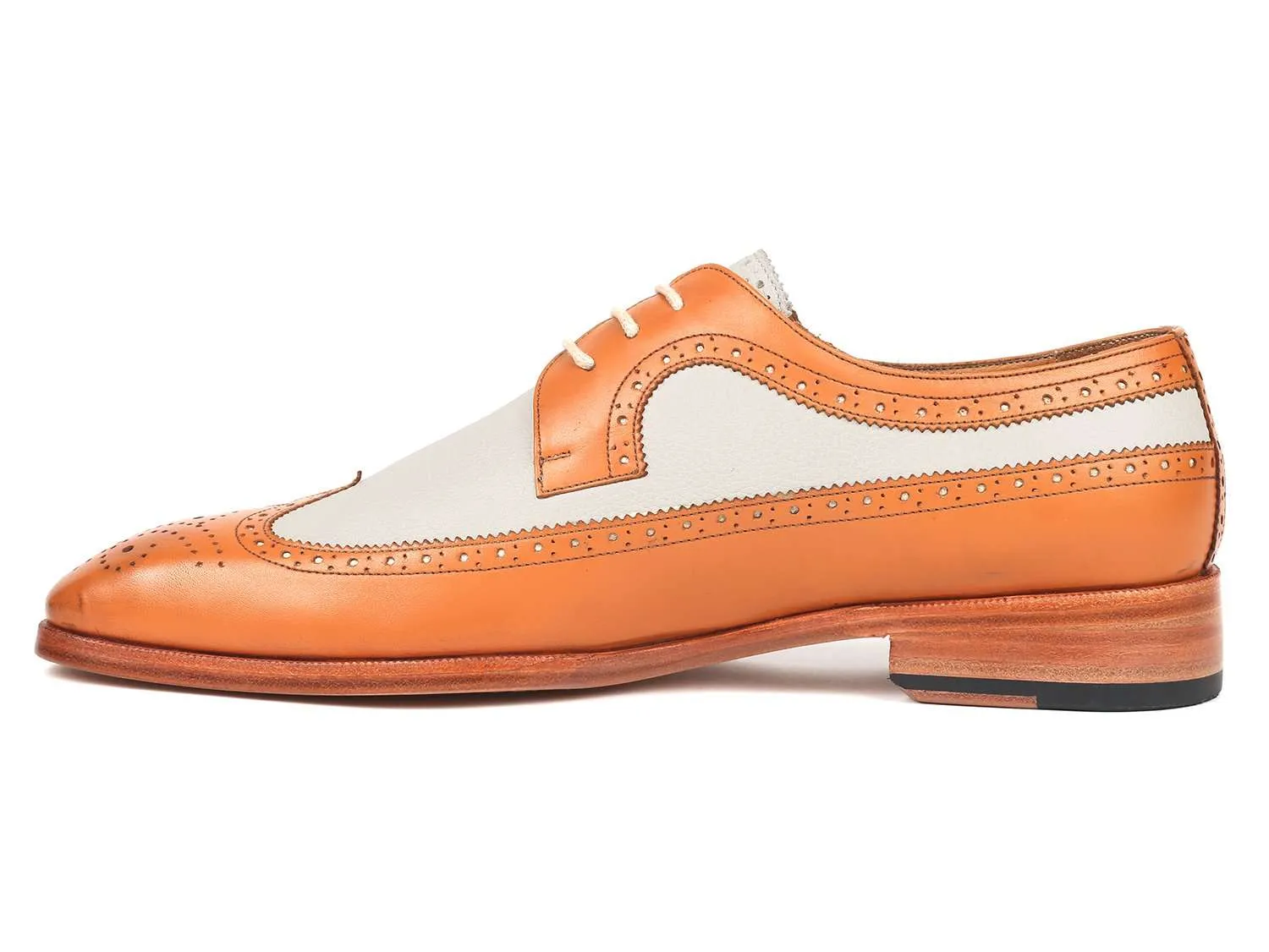 Paul Parkman Cognac & Cream Wingtip Derby Shoes