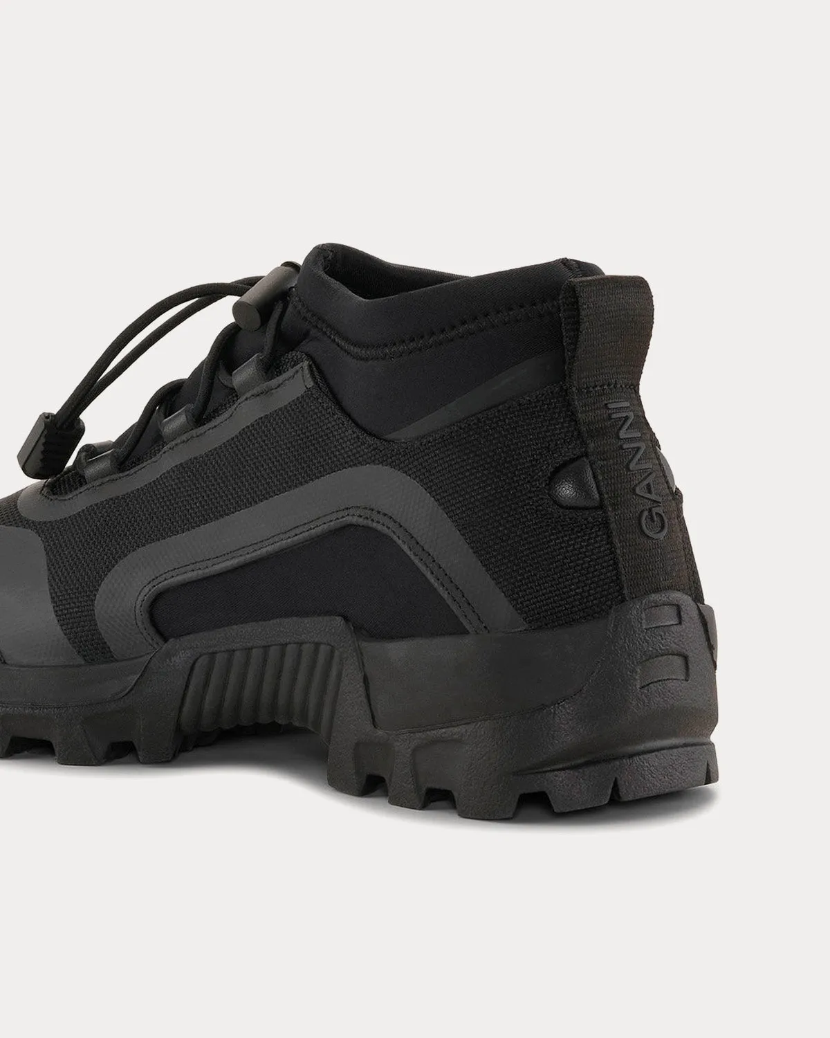 Performance Neoprene Black Low Top Sneakers
