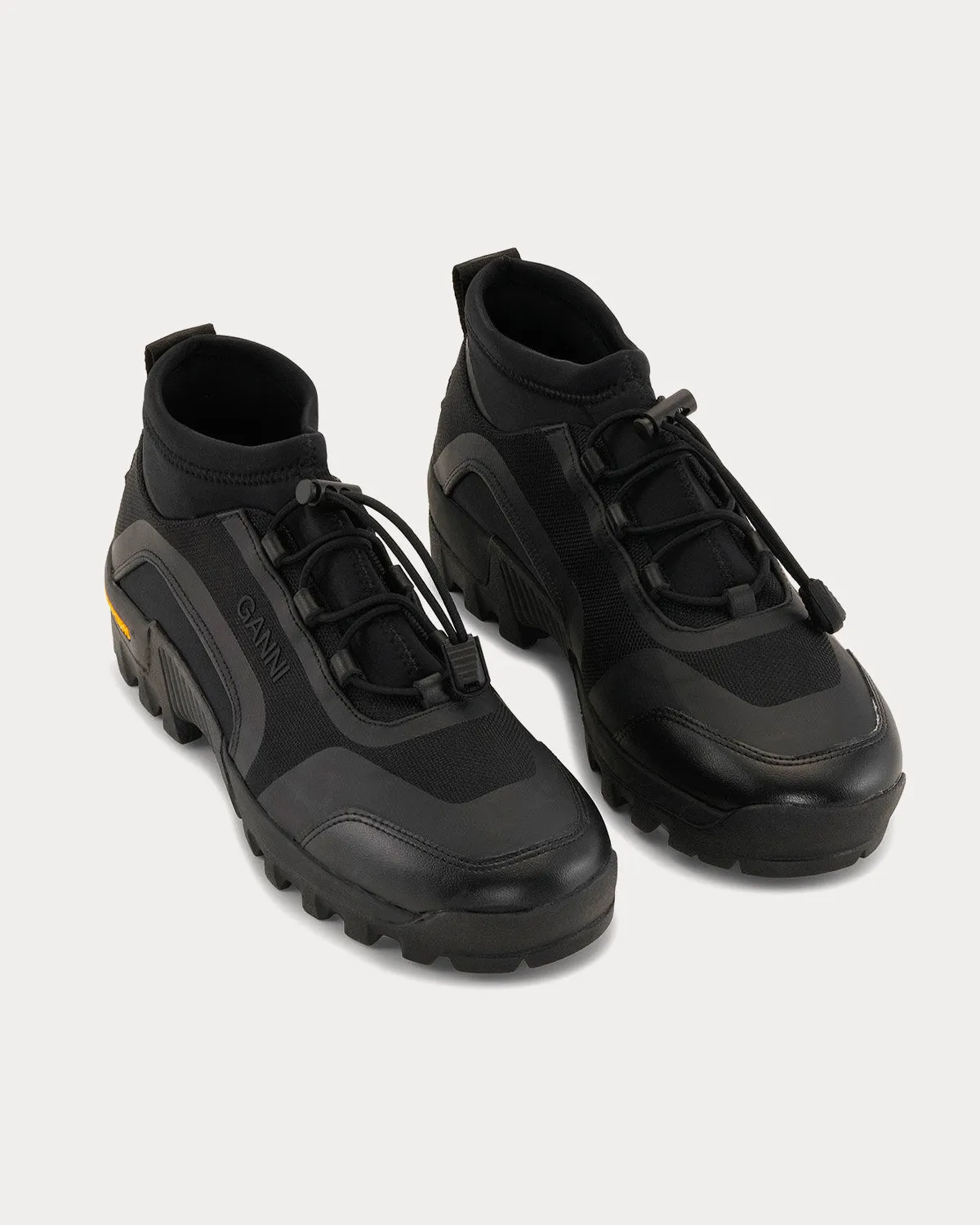 Performance Neoprene Black Low Top Sneakers