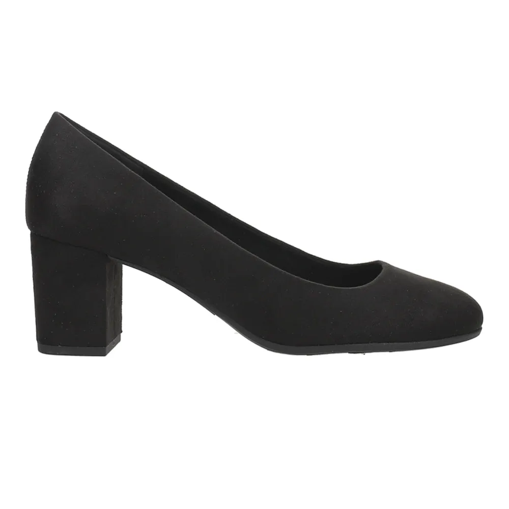 Proper Round Toe Block Heel Pumps
