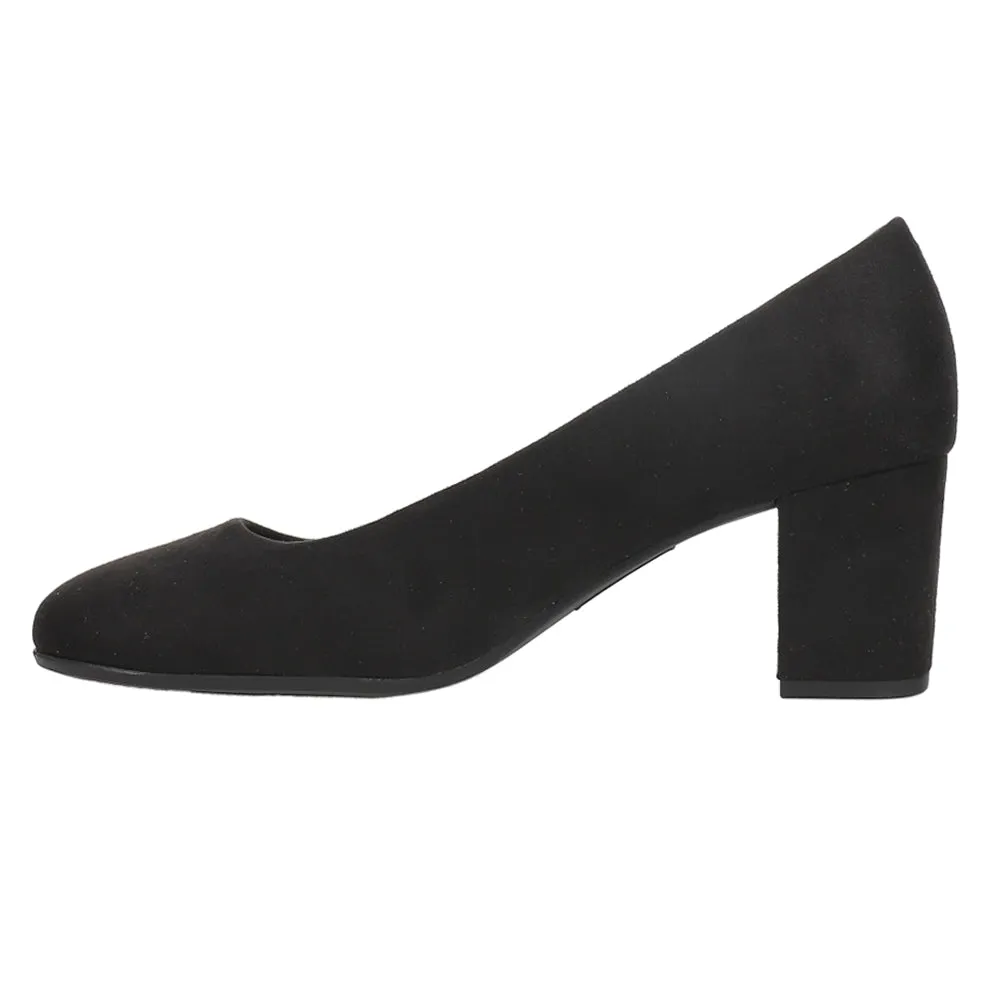 Proper Round Toe Block Heel Pumps