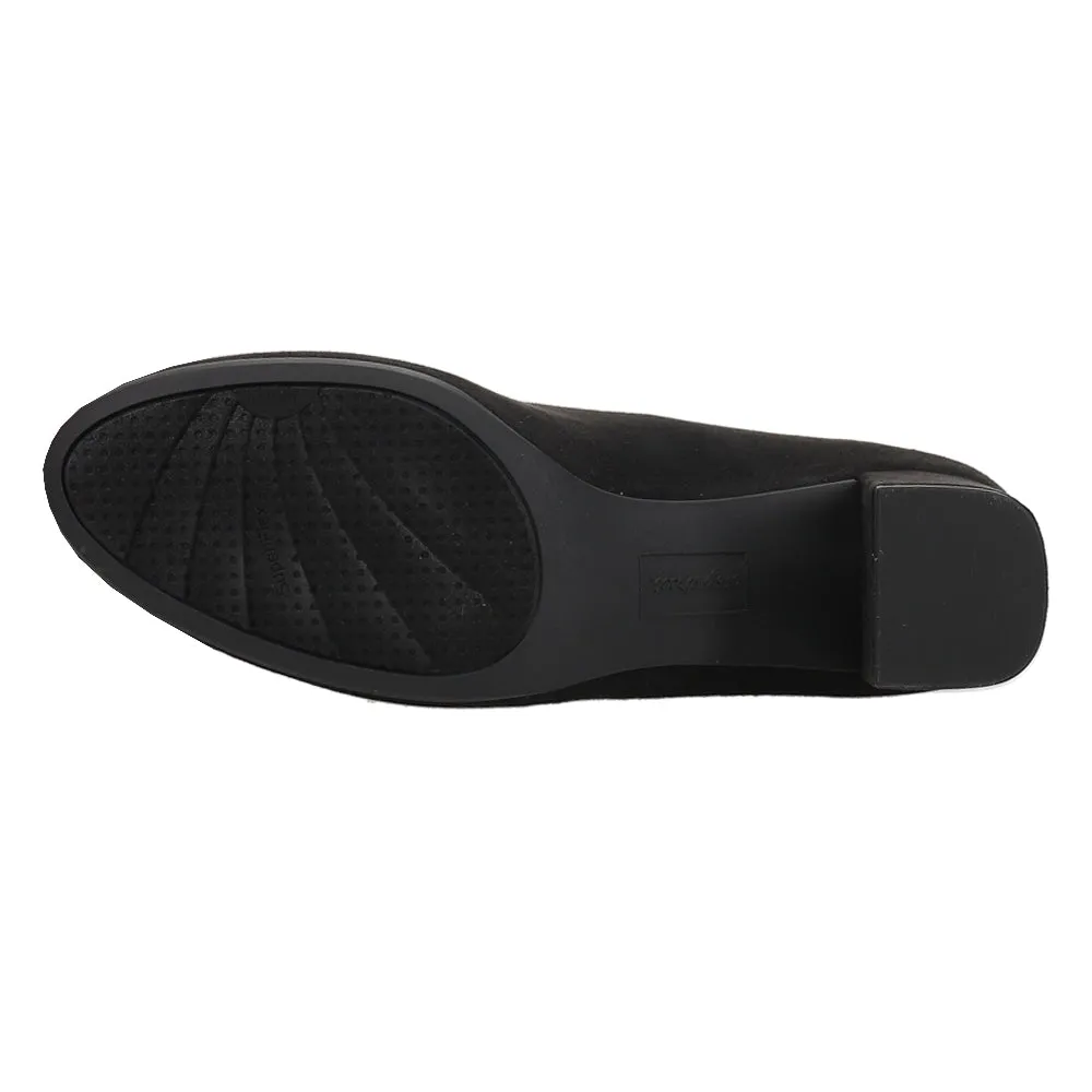 Proper Round Toe Block Heel Pumps