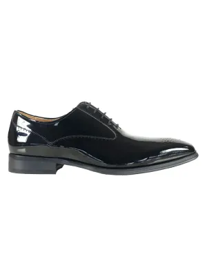 Ricardo Semi Brogue Derby Shoes - Black