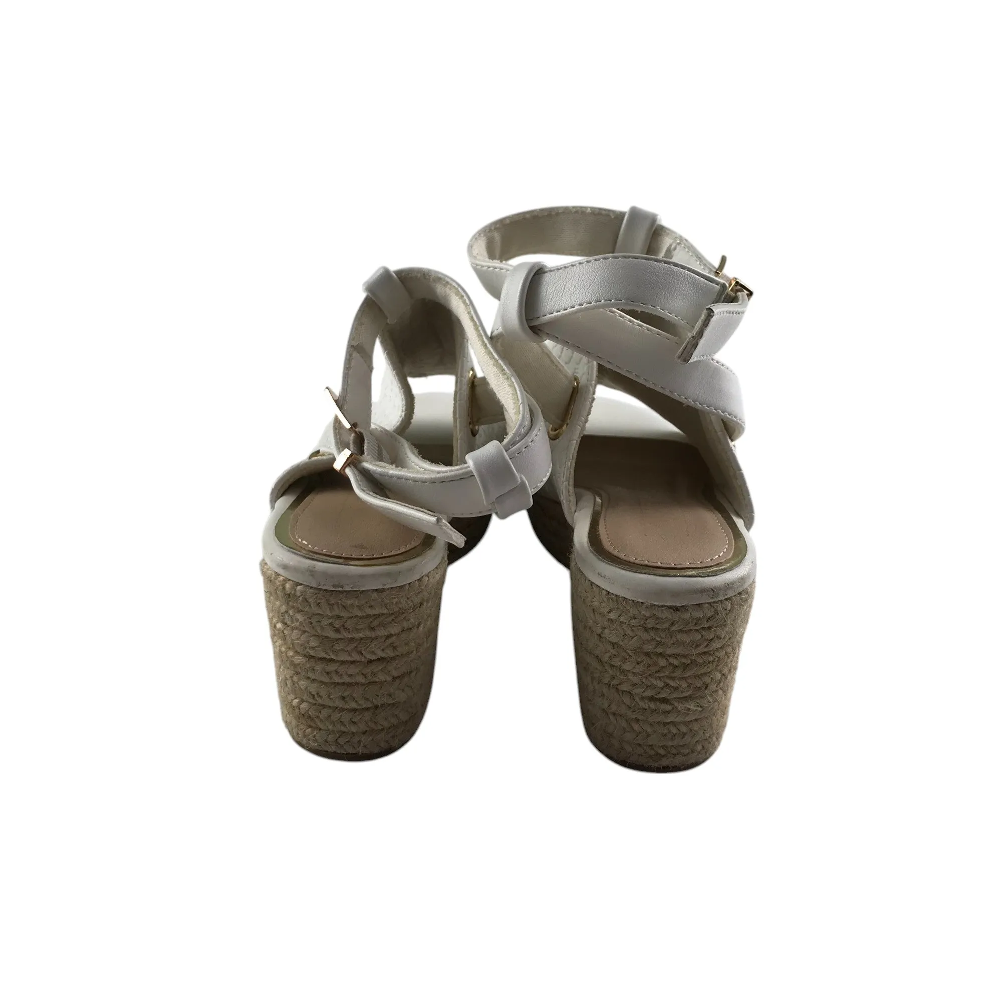 River Island sandal shoe size 13 junior white diamond with love heart pattern