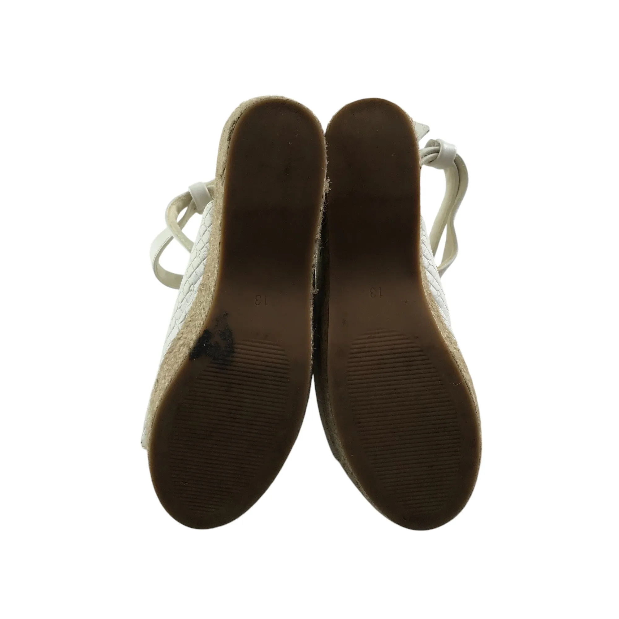 River Island sandal shoe size 13 junior white diamond with love heart pattern
