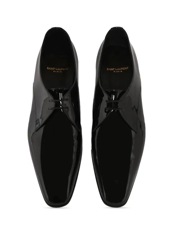 Saint Laurent   Gabriel 20 shiny leather derby shoes 