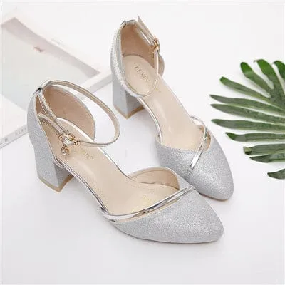 String Bead Pointed Toe Women Dress Shoes