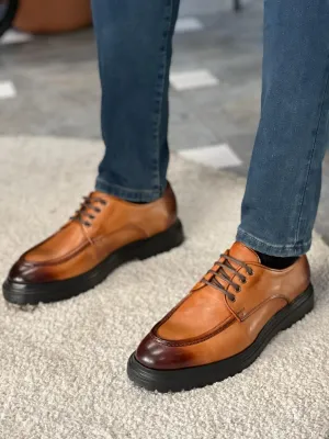 Tan Derby Shoes for Men by GentWith.com | Free Worldwide Shipping