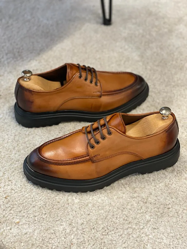 Tan Derby Shoes for Men by GentWith.com | Free Worldwide Shipping