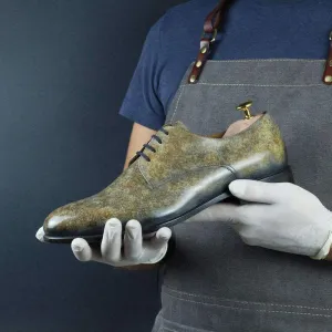 Taupe Stone Derby Patina Shoes Limited Edition-Wholesale