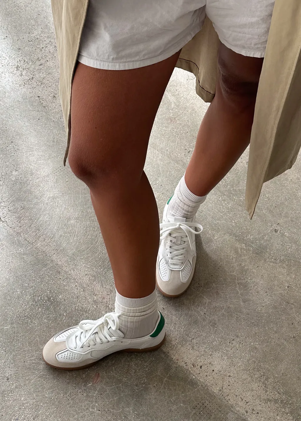 Tb.490 Green Leather Sneakers