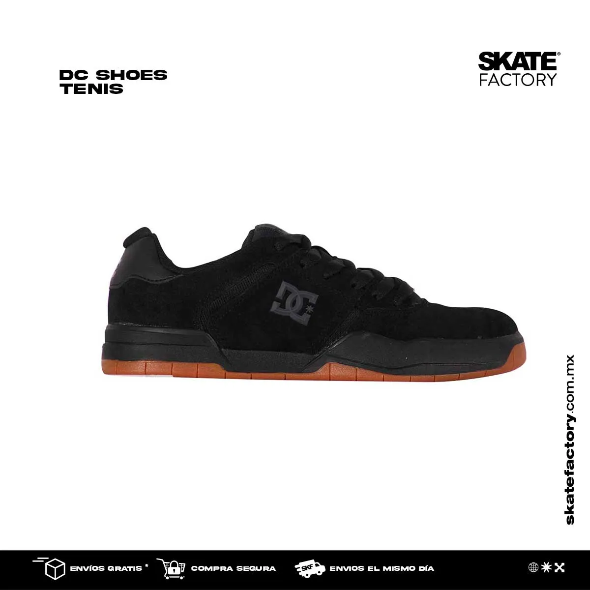 TENIS DC SHOES CENTRAL SKATE  NEGRO LIGA  (KKG)