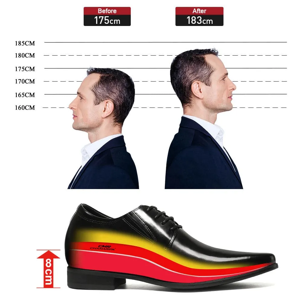 This item only ships to Europe - 8 CM / 3.15 Inches CMR CHAMARIPA Formal Height Increasing Shoes High Heel Men Dress Shoes