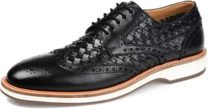 Thomas & Vine Men's Radcliff Lace-up Woven Wingtip Derby Shoes  Color Black Size 8.5M