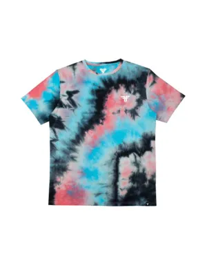 TIE-DYE TRADEMARK TEE - CYAN / PINK / BLACK