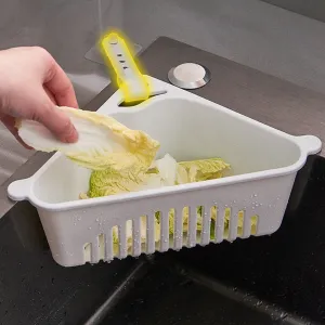 Triangle Shape Sink Storage Rack Drain Shelf Suction Cup Sink Soap Holder Kitchen Sucker Storage Drain Rack Corner Organizer, Multifunctional Kitchen Drainer Storage Rack