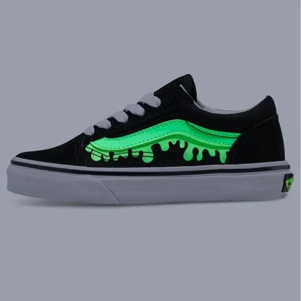 Vans - Kids Old Skool Glow Slime Skate Shoes