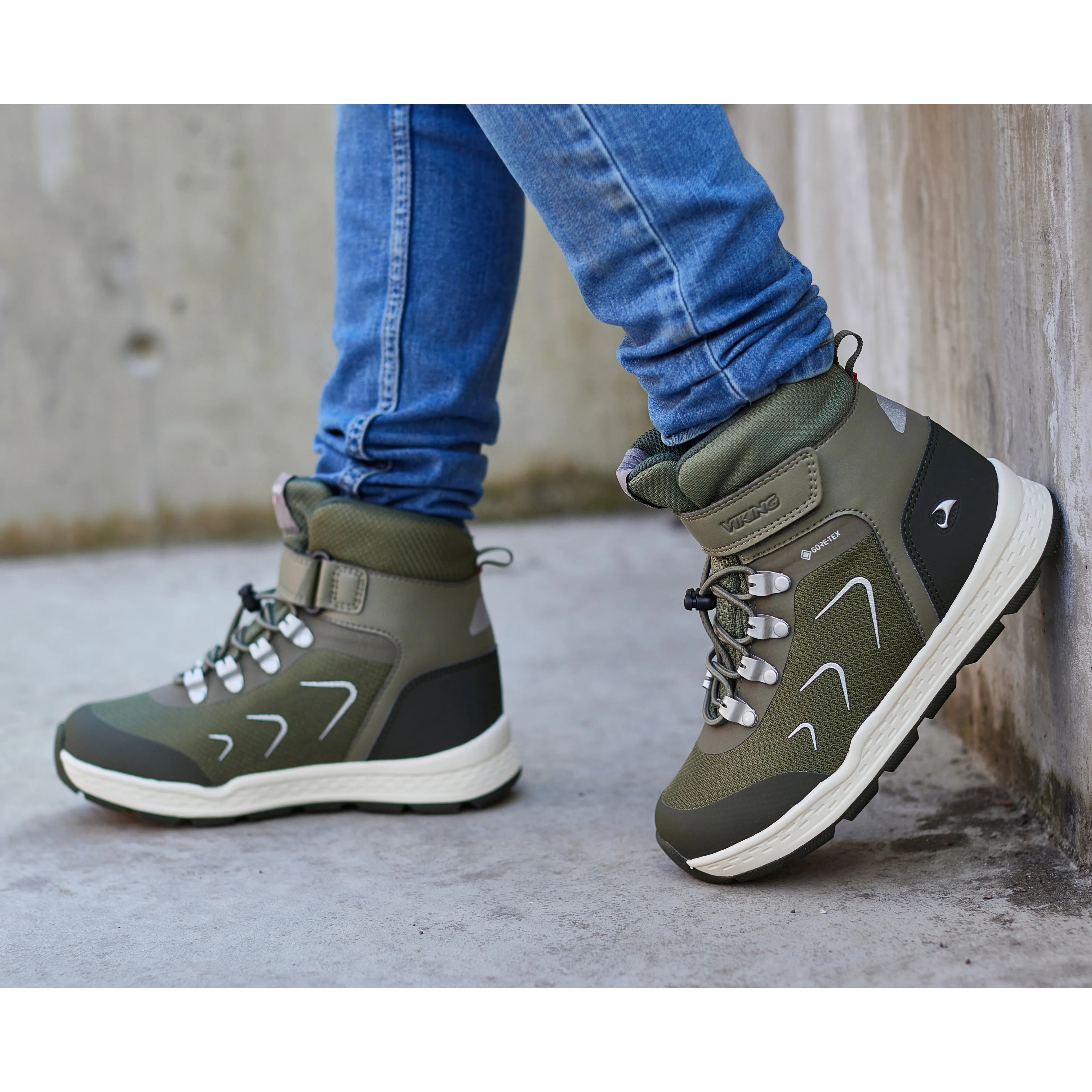 Viking Footwear Kids&#x27; Liam Gore-Tex Olive | Buy Viking Footwear Kids&#x27; Liam Gore-Tex Olive here | Outnorth