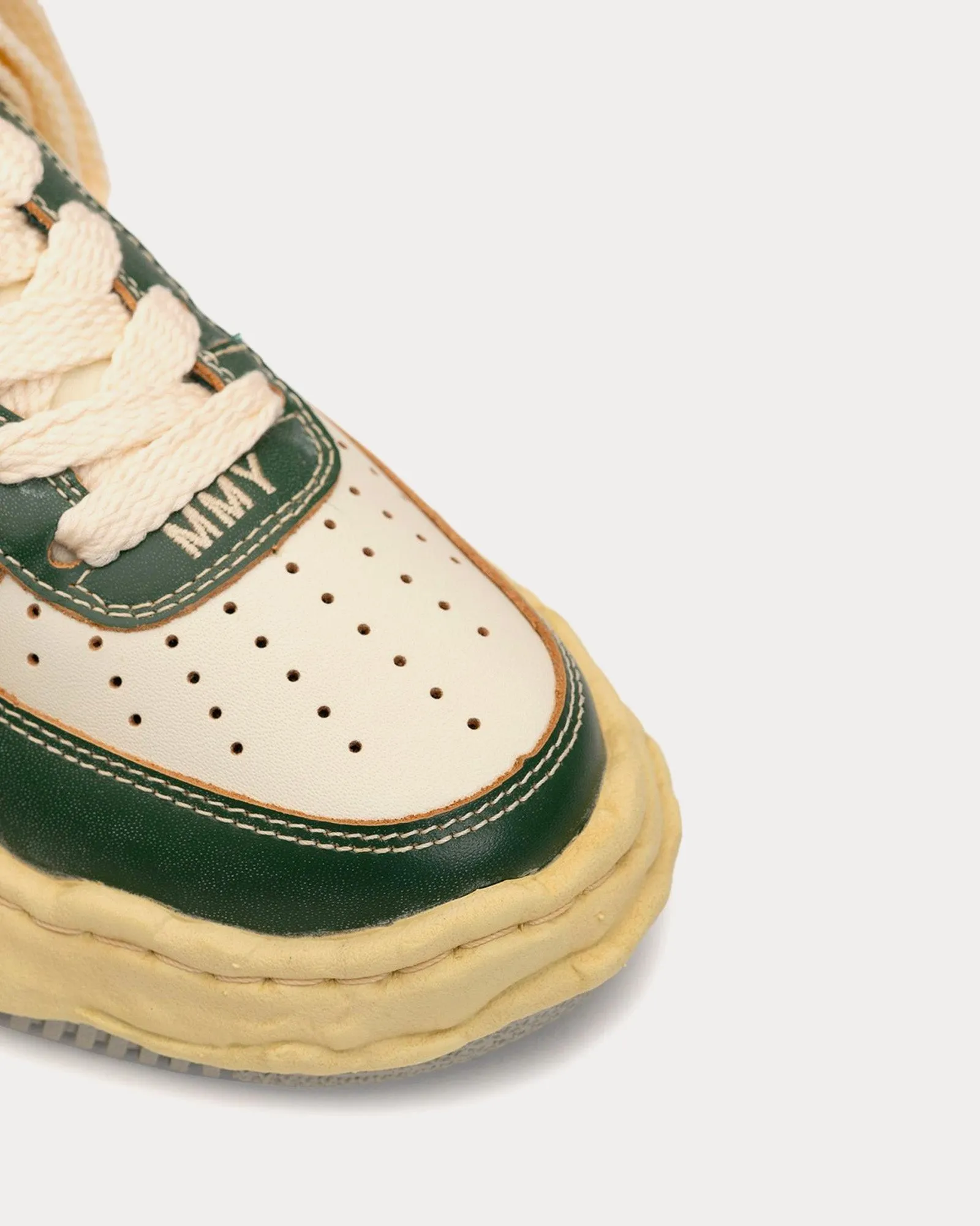 Wayne OG Sole VC Leather Green / White Low Top Sneakers