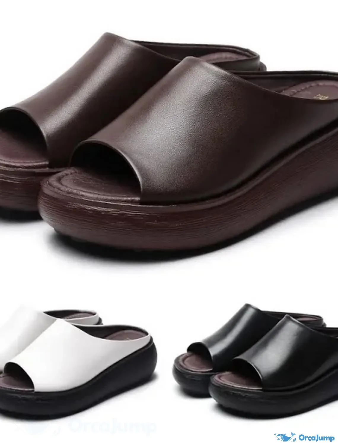 Women Slip On Wedge Peep Toe Slipper