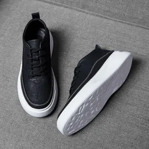 xiangtuibao  Men's Casual Shoes Black Leather Flats Size 39-44 Graffiti  Sneakers Designer Shoes Men Hiking Leisure Shoes %