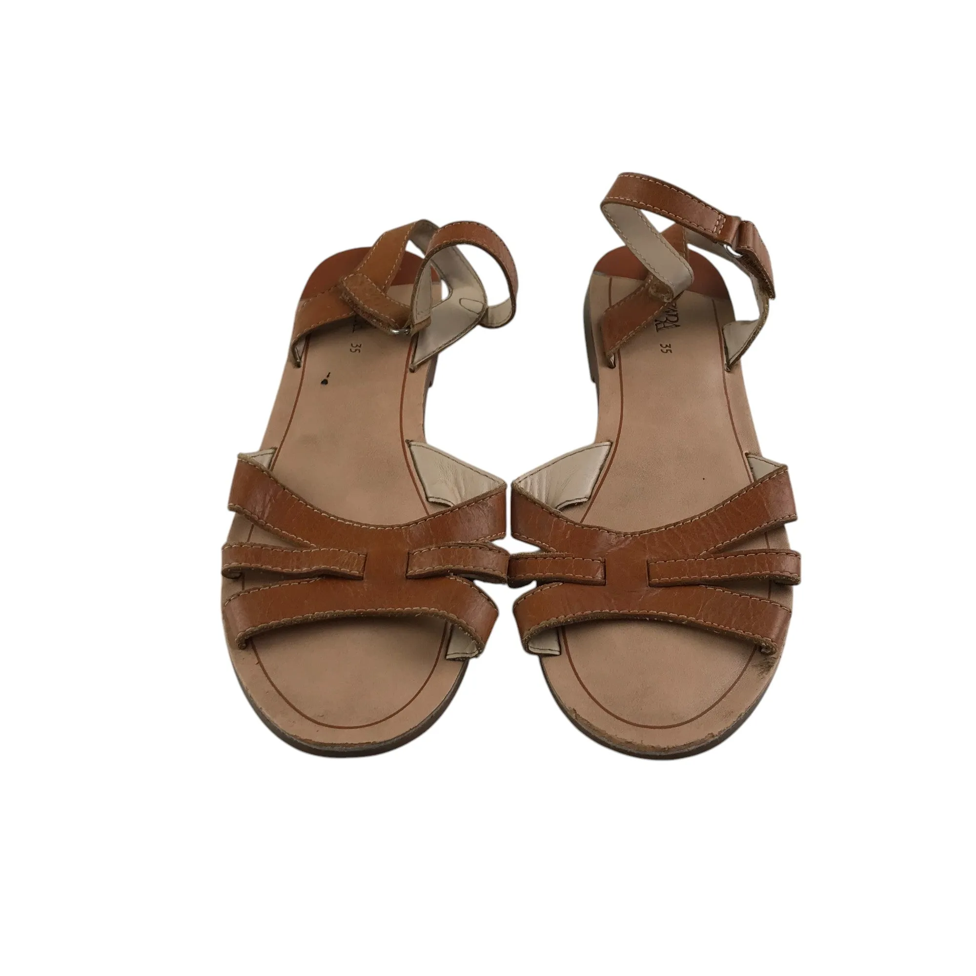 Zara sandal shoe size 3 brown straps and sole